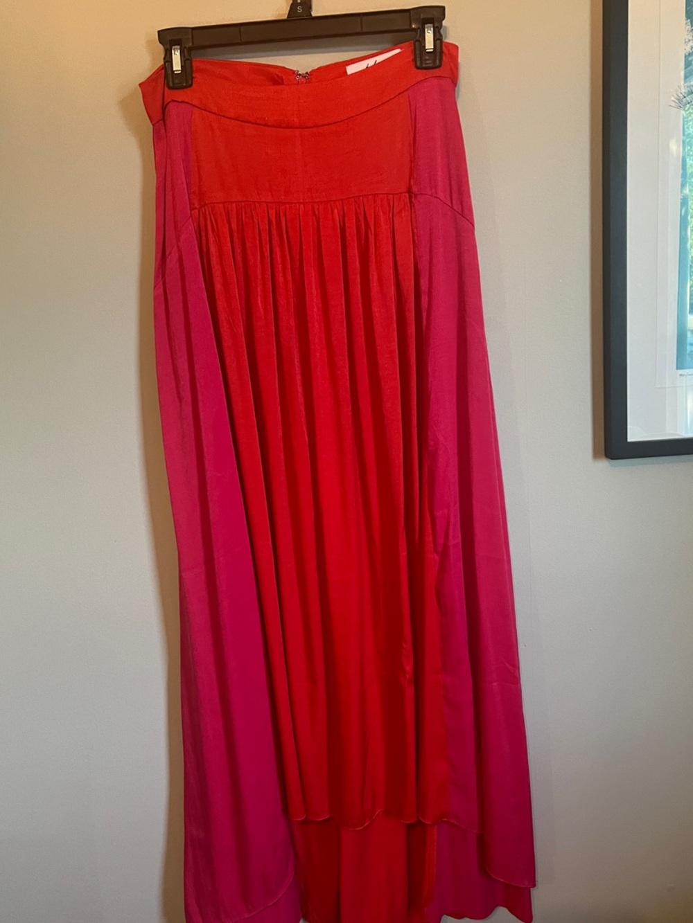 Petal & Pup Two-Tone Red and Pink Maxi Skirt